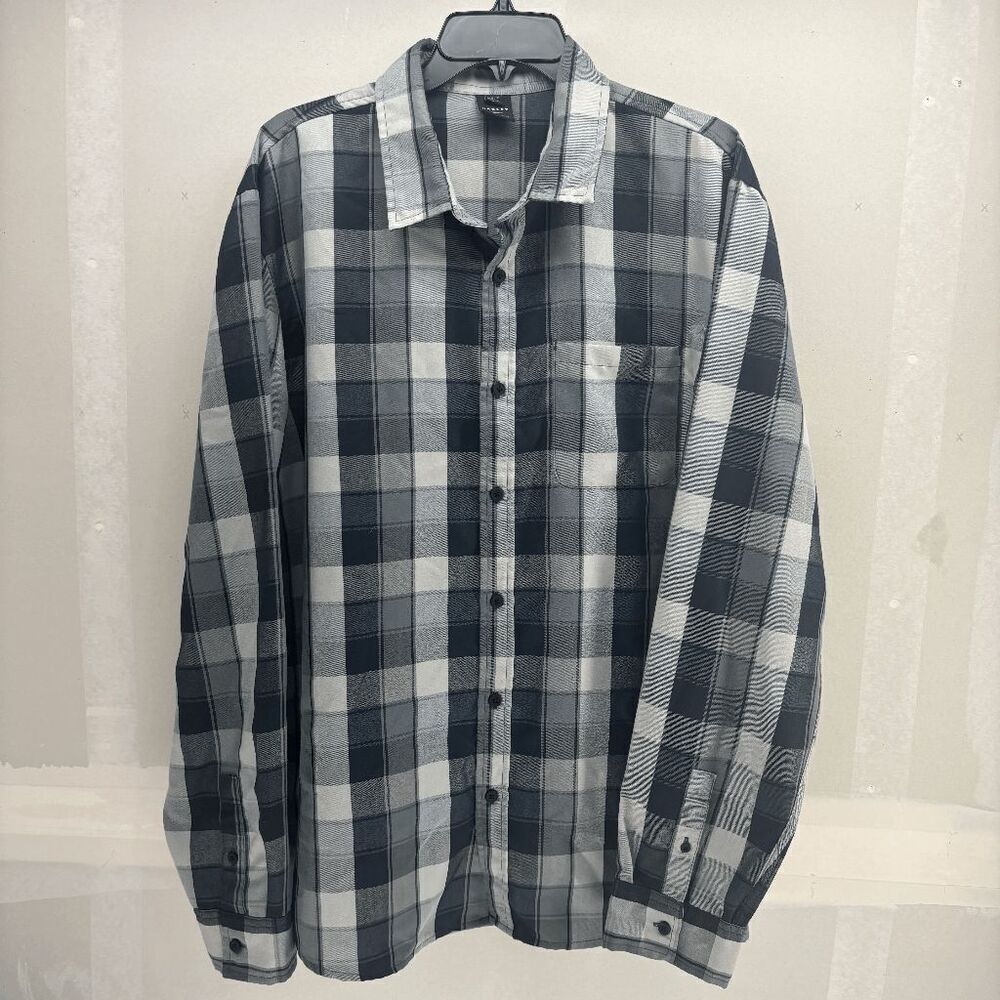 Oakley Checked Gray Long Sleeve Button Down Shirt Men's‎ Size XL Logo